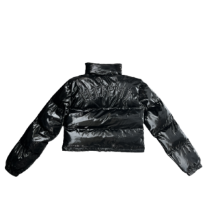 WOMAN IROGANGATE DETACHABLE HOODED PUFFER - SHINY BLACK