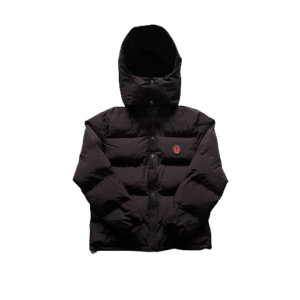 PUFFER JACKET-BLACK RED